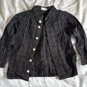 Mabo Kids Black and Red Plaid Button Down Shirt, Size 4/5